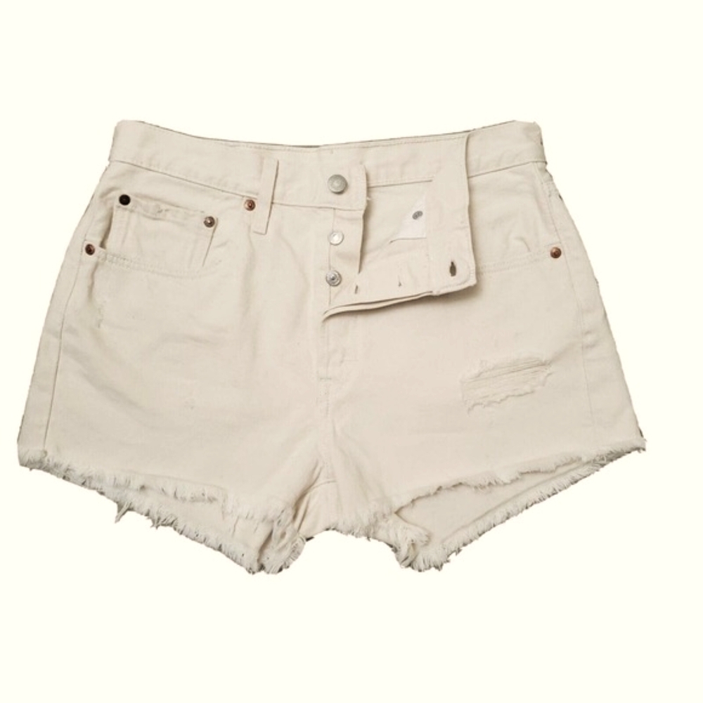 Levi's 501 Premium VTG High Rise Cut Off Button Fly Big E Mom Jean Short 30
